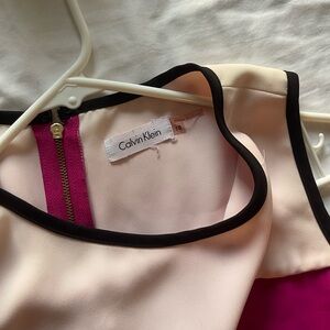 Calvin Klein Pink and Cream Dress